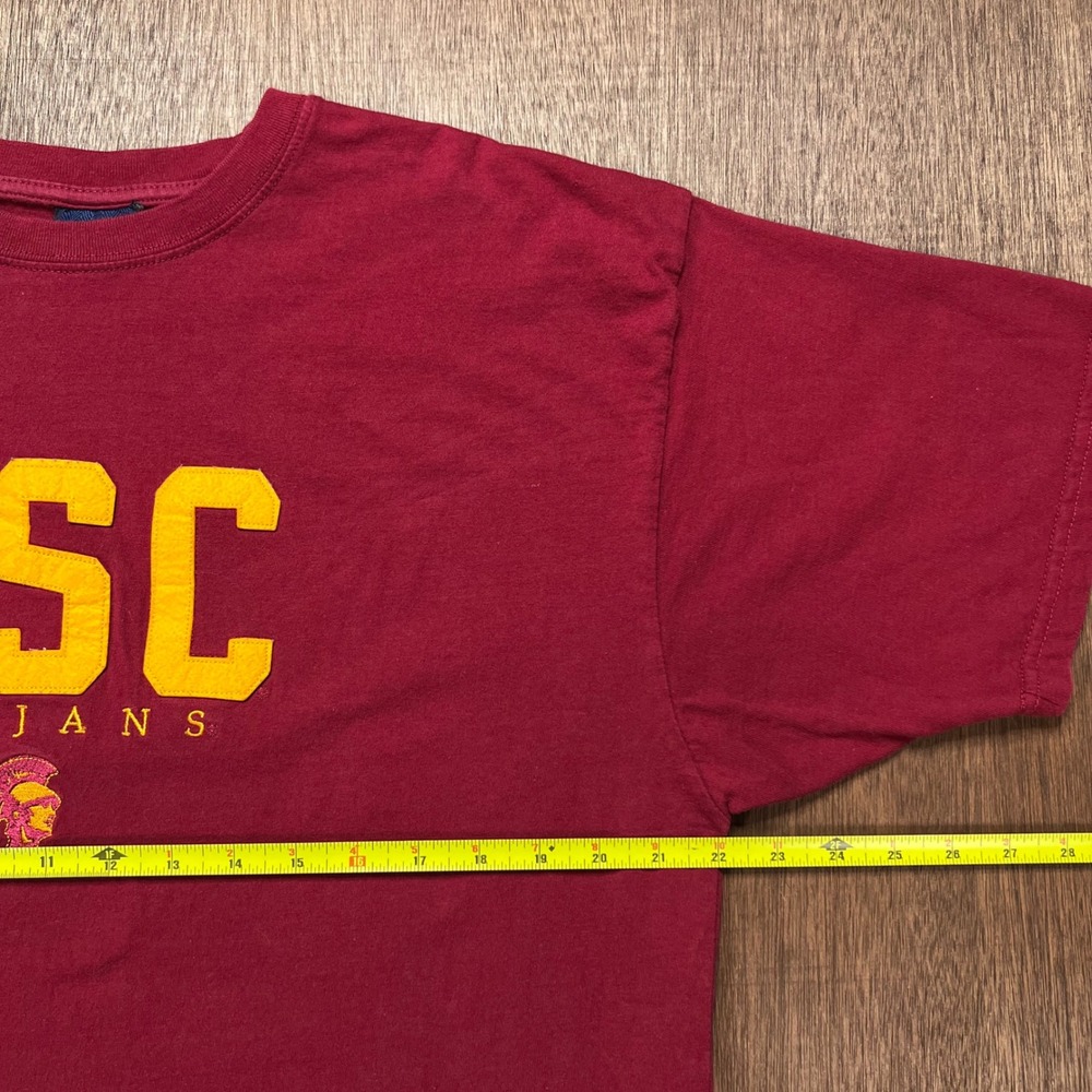 Vintage AS Sports USC Trojans T-Shirt XL Cardinal Red Embroidered Applique NCAA - Picture 5 of 7